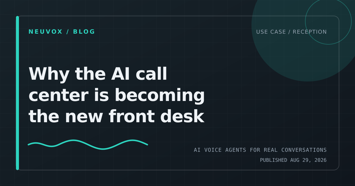 AI call center becoming the new front desk