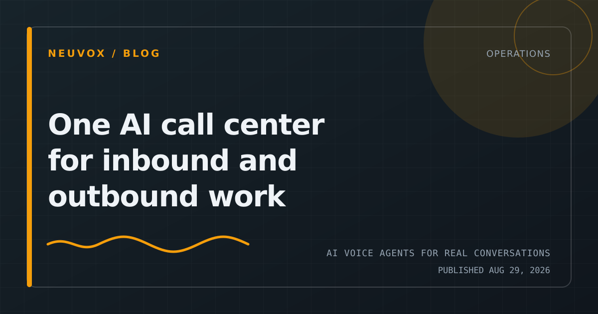 One AI call center for inbound and outbound work