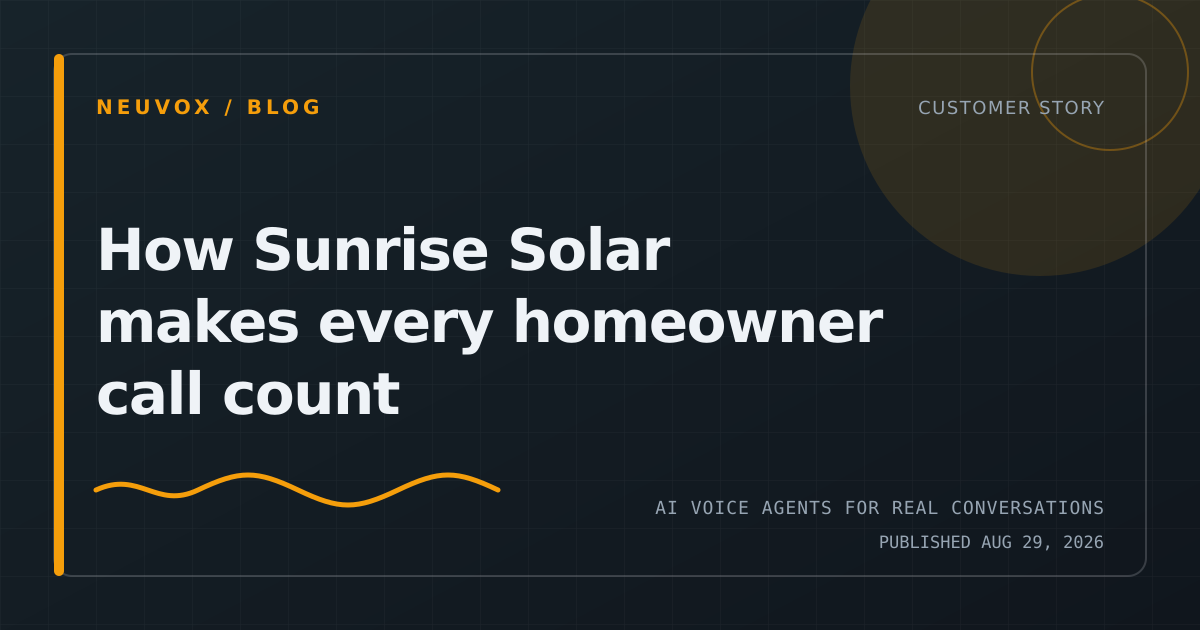 Sunrise Solar customer story about connected AI voice workflows